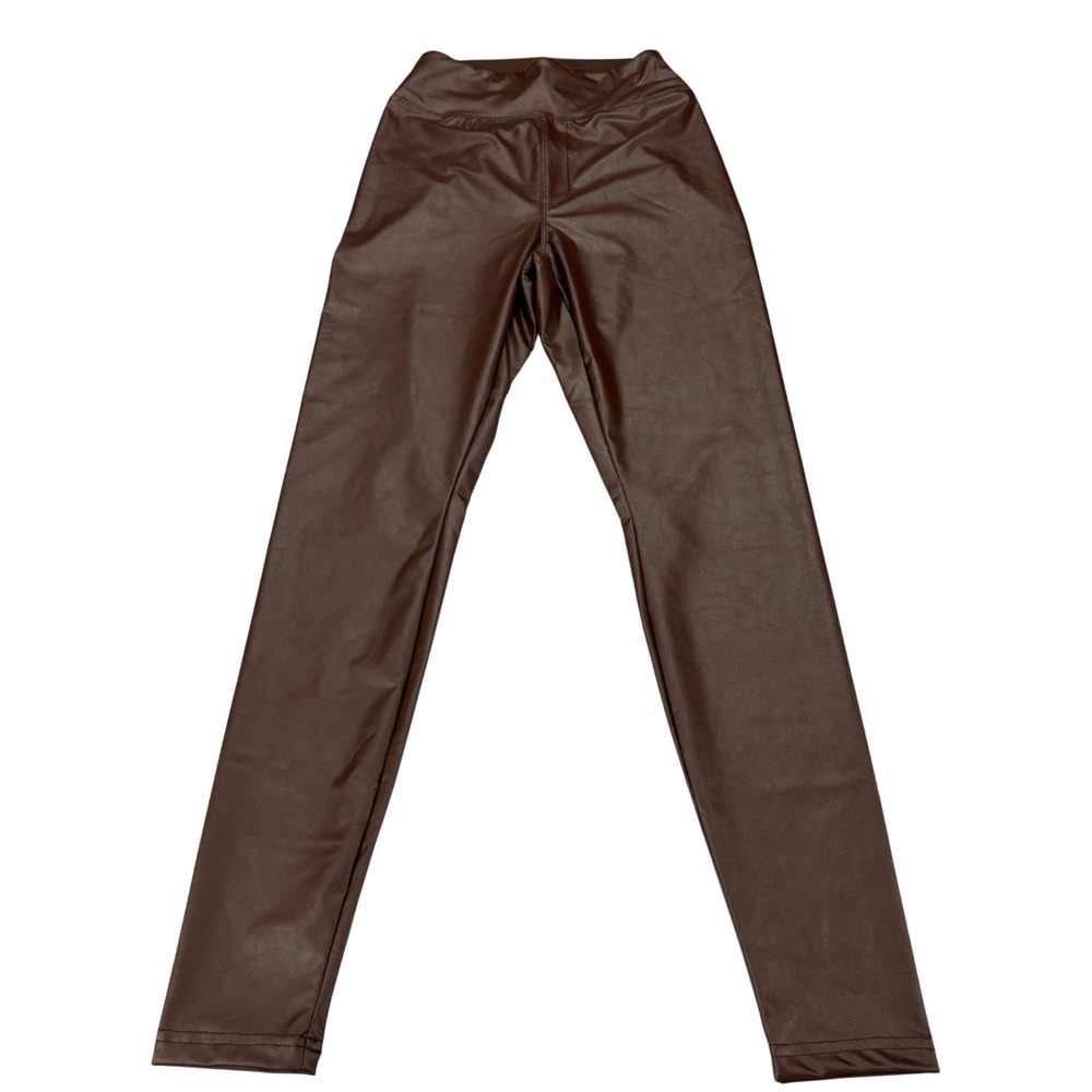 OFFLINE by Aerie Real Luxe High Rise Faux Leather Leggings Brown S Short